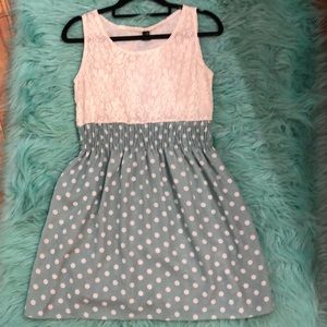 Mint Green and White Lace Casual Dress